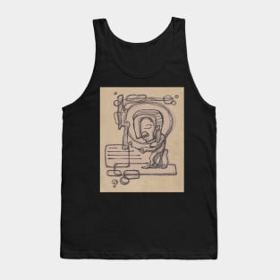 Abstract man smoking a cigarrette illustration Tank Top